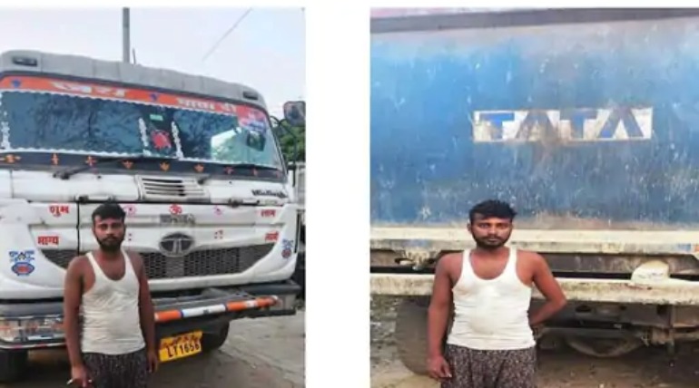 गीडा पुलिस की कार्रवाई, दो डंफर सीज, बिना नंबर प्लेट के हाईवे पर दौड़ रहे थे वाहन