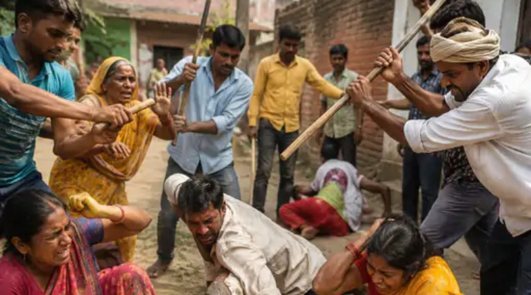 रास्ते के विवाद पर कई लोग घायल, दो पक्षों के बीच मारपीट